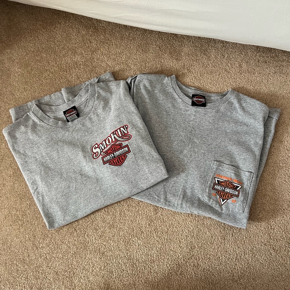 Set of 2 Harley-Davidson Gray T-Shirts